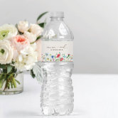 Colorful Wildflower, Beige Water Bottle Label