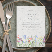 Wildflower Boho Garden Wedding Invitation
