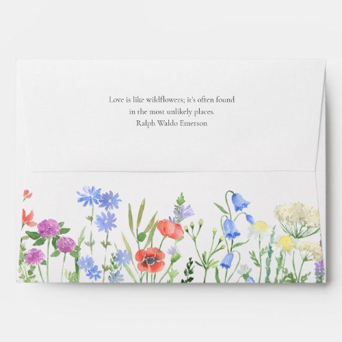Wildflower Boho Garden Wedding Invitation Envelope