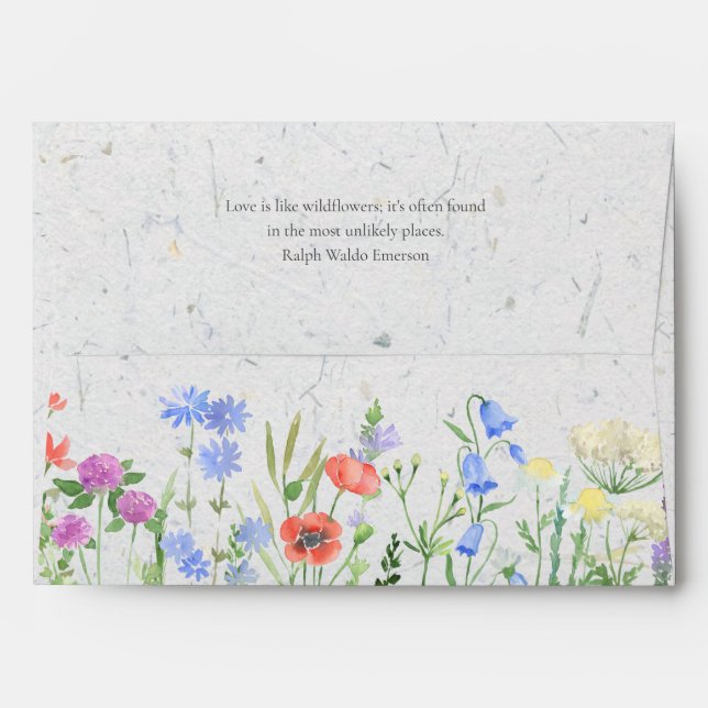 Wildflower Boho Garden Wedding Invitation Envelope (Back (Top Flap))