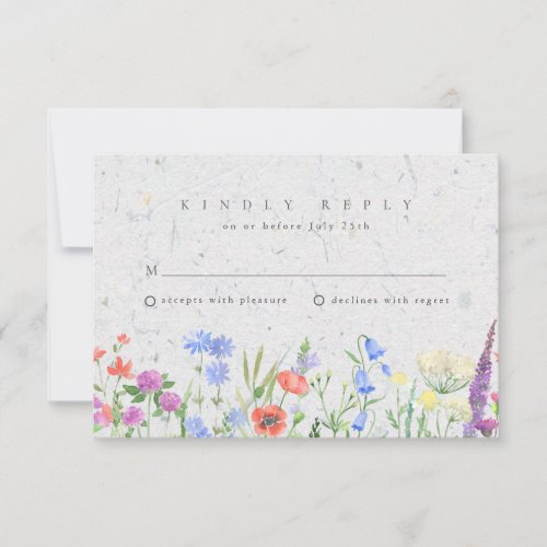 Wildflower Boho Garden Wedding RSVP 