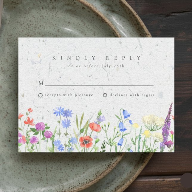 Wildflower Boho Garden Wedding RSVP  (Wildflower Boho Garden Wedding RSVP)