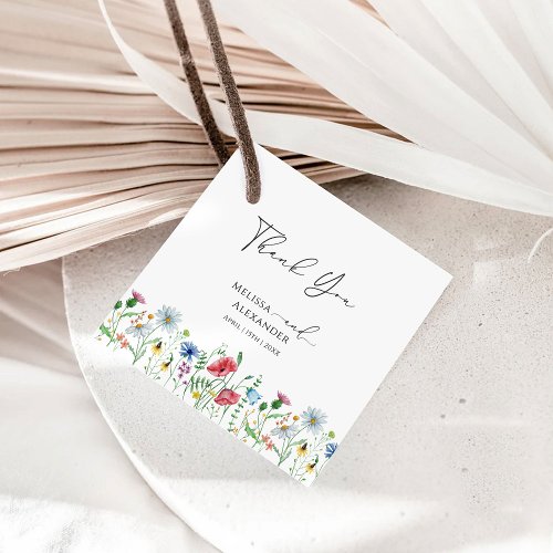 Wildflower Boho Garden Wedding Thank You Favor Tags