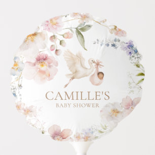 Wildflower Boho Girl Baby Shower Balloon