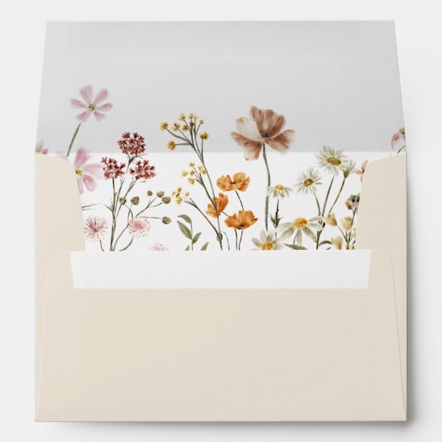 Wildflower Boho Graduation Floral Envelope (Back (Bottom))