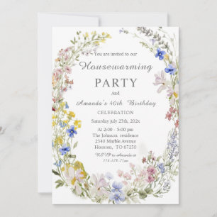 Wildflower Boho Housewarming and Birthday Invitation