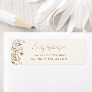 Wildflower Boho In Bloom Garden Return Address Label
