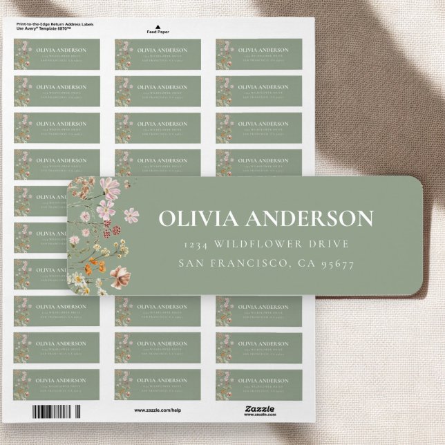 Wildflower Boho In Bloom Garden Return Address Label (Creator Uploaded)