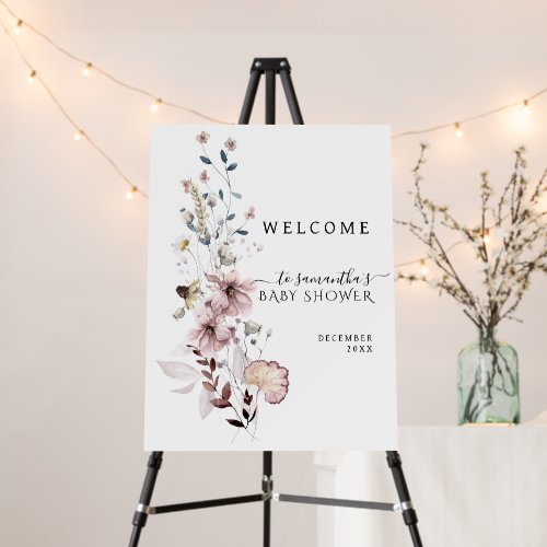 Wildflower boho minimal modern Baby Shower Welcome