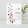 Wildflower boho minimalist modern Baby Shower Invi Invitation | Zazzle