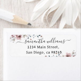 Wildflower boho minimalist modern Bridal Shower Label
