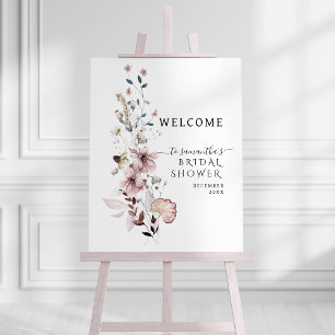 Wildflower boho modern Bridal Shower Welcome Foam Board