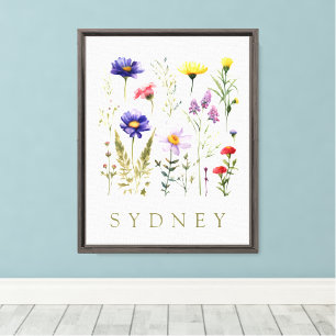 Wildflower Boho modern  Canvas Print