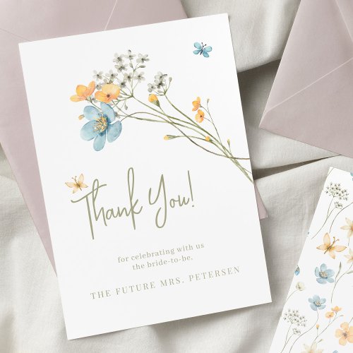 Wildflower boho modern minimalist bridal shower invitation