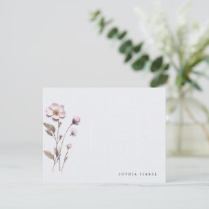 Wildflower Boho Personalized Stationery Note Card