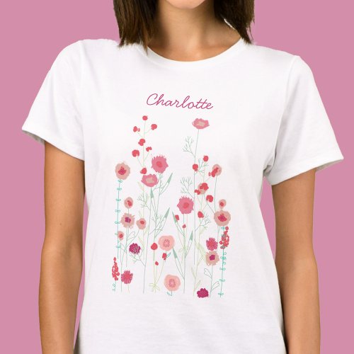 Wildflower Boho Personalized T_Shirt