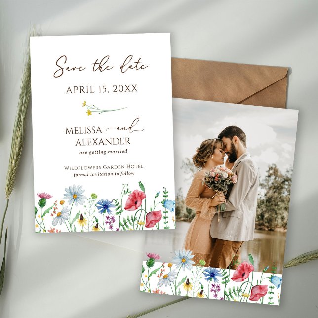Wildflower boho Photo Save The Date (Creator Uploaded)