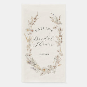 Wildflower Boho Rustic Elegant Bridal Shower Paper Guest Towels