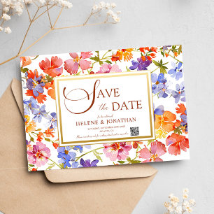 Wildflower Boho Rustic Floral Elegant Wedding Save The Date