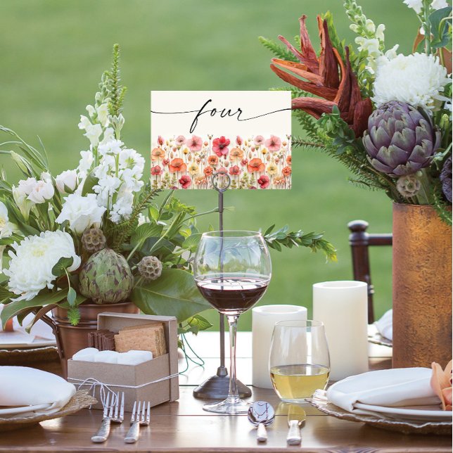 Wildflower Boho Table Cards Number Four (Creator Uploaded)