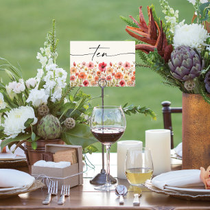 Wildflower Boho Table Cards Number Ten