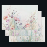 Wildflower Boho Watercolor Bridal Shower Birthday  Wrapping Paper Sheets<br><div class="desc">Beautiful Wildflowers boho watercolor wrapping paper sheets. Set of three,  each sheet is a different print.</div>
