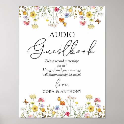 Wildflower Boho Wedding Audio Guestbook Sign