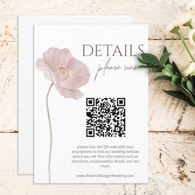 Wildflower Boho Wedding Details with QR Code Enclosure Card (Creator Uploaded)