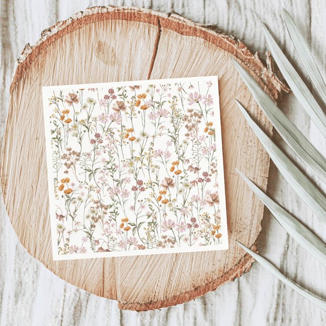 Wildflower Boho Wedding In Bloom Garden Napkins (Creator Uploaded)