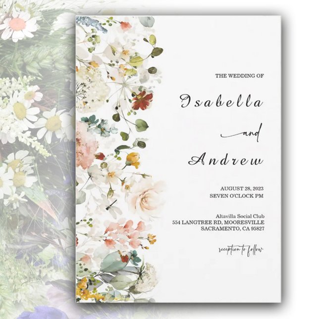 Wildflower Boho Wedding Invitation (Creator Uploaded)