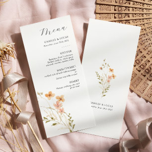 Wildflower Boho Wedding Menu