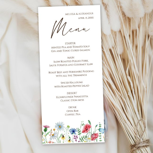 Wildflower Boho Wedding Menu (Creator Uploaded)