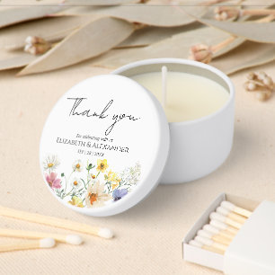 Wildflower Boho Wedding thank you Mini Candle Favors