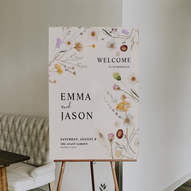Wildflower Boho Wedding Welcome Foam Board (Creator Uploaded)