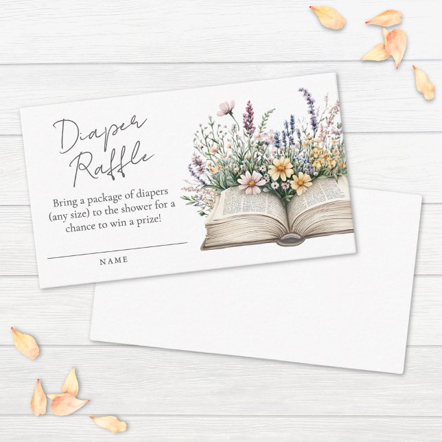 Wildflower Book Baby Shower Diaper Raffle Enclosure Card (Wildflower Book Baby Shower Diaper Raffle Enclosure Card)
