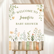 Wildflower Book Baby Shower Gender Neutral Welcome