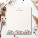 Wildflower Book Border Teacher Personalized Notepad<br><div class="desc">Embrace the love for literature with our charming Wildflower Book Border Teacher Appreciation Personalized Notepad, featuring a delightful border adorned with books and wildflowers at the bottom. Crafted for book enthusiasts and school librarians, this notepad is the perfect teacher gift or desk decor, infusing any workspace with a touch of...</div>