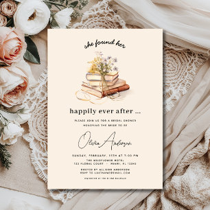 Wildflower Book Happily Ever After Bridal Shower Invitation