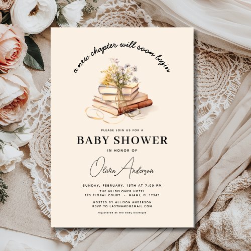 Wildflower Floral or wildflower baby shower invitation