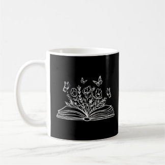 Wildflower Book Reading Book Butterfly Coffee Mug