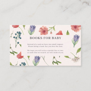 Wildflower Book Request for Baby Shower   Enclosure Card