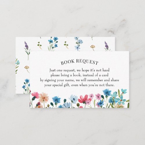 Wildflower Book Request or Book for Baby Card - Wildflower Book Request or Book for Baby Card