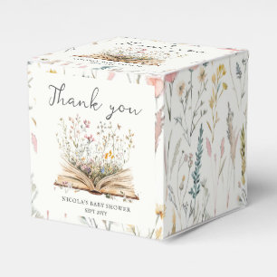 Wildflower Book Theme Baby Shower Favor Boxes