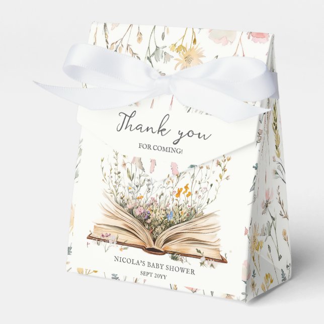 Wildflower | Book Theme Baby Shower Favor Boxes (Front Side)
