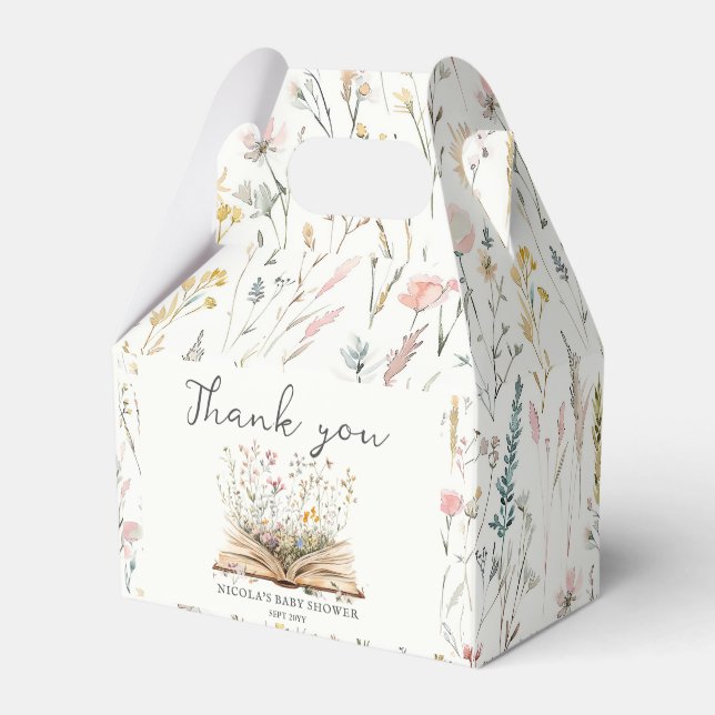 Wildflower | Book Theme Baby Shower Favor Boxes (Front Side)