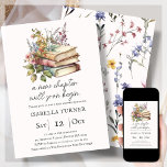 Wildflower | Book Theme Baby Shower Invitation<br><div class="desc">Celebrate the arrival of a little one with our charming Wildflower Book Theme Baby Shower Invitation! Featuring a delightful pile of books adorned with wildflowers on an off white background, this invitation is the perfect way to set the tone for a literary-themed baby shower. The invitation is easy to personalize...</div>
