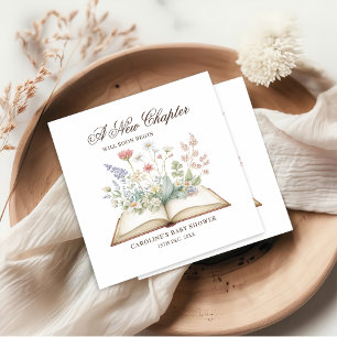 Wildflower Book Theme Baby Shower Napkins