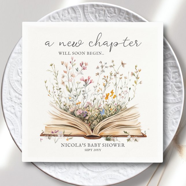 Wildflower | Book Theme Baby Shower Napkins (Creator Uploaded)