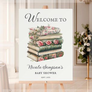 Wildflower Book Theme Baby Shower Welcome Foam Board