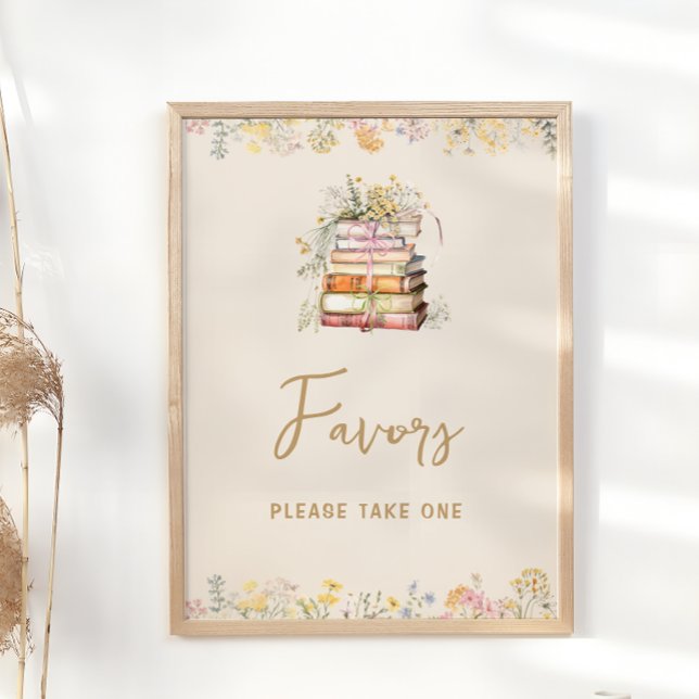 Wildflower Book Theme Bridal Shower Favors Poster (Creator Uploaded)